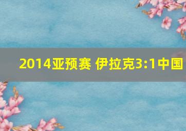 2014亚预赛 伊拉克3:1中国